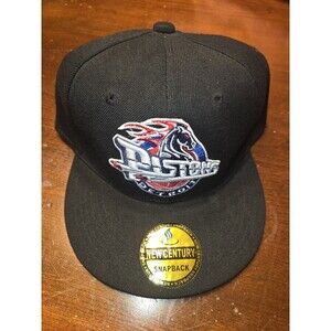Detroit Pistons Snapback Hat Vintage 90s Horse Logo Black New Century NBA